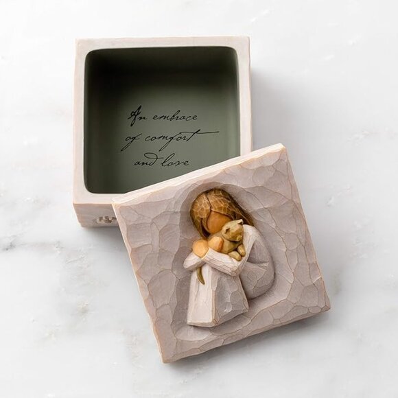 WILLOW TREE Keepsake Box Comfort Vintage 2003 Love Pawprints Sculpted Pets - Picture 1 of 16